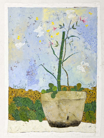 Leonel Maciel - Maceta con Flores y Mariposas