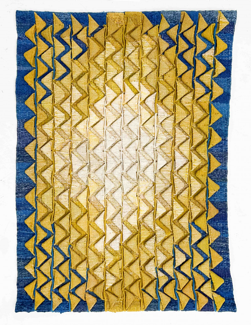 Liciê Hunsche - Bicos Dourados Sobre Azuli (Textile)