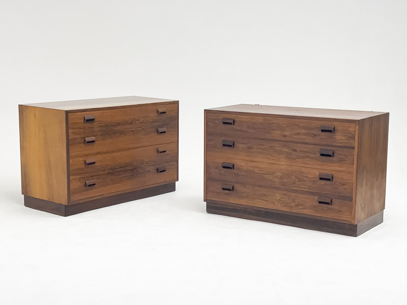 Danish Modern Low Cabinets, Pair