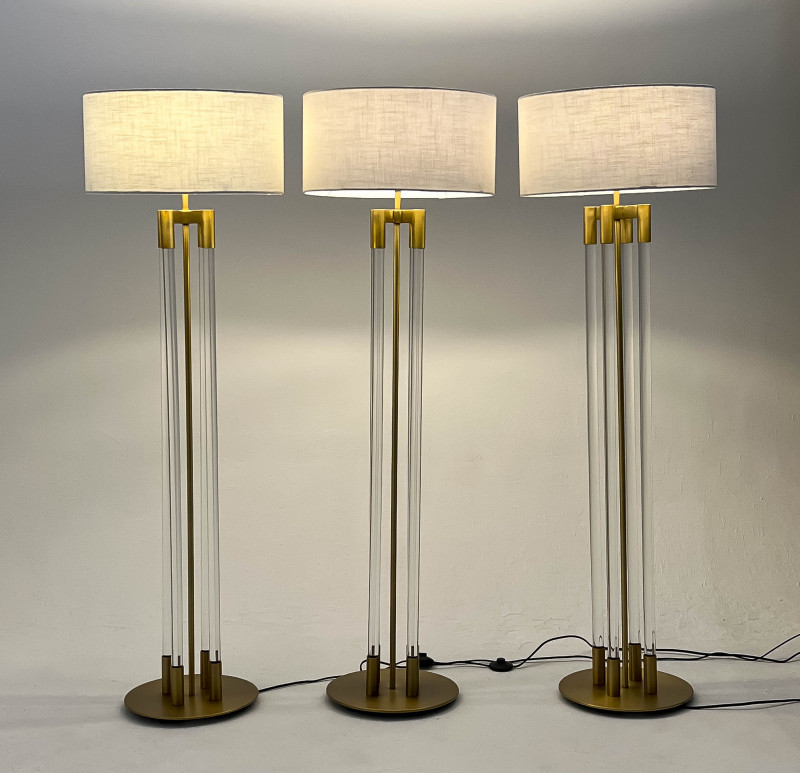 Contemporary Acrylic Floor Lamps, Set of 3