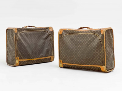 Image for Lot Louis Vuitton Monogram Leather Suitcases, Pair