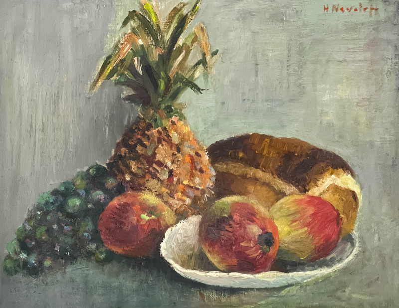 Unknown Artist - Still Life with Pineapple, Mango, and Grapes