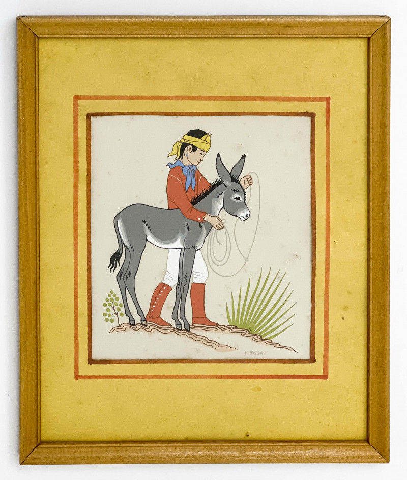 Harrison Begay, Haskay Yahne Yah - Untitled (Portrait of a Boy with Donkey)
