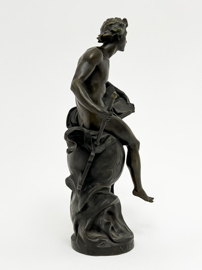 French Bronze Figure, Labor Omnia Regit