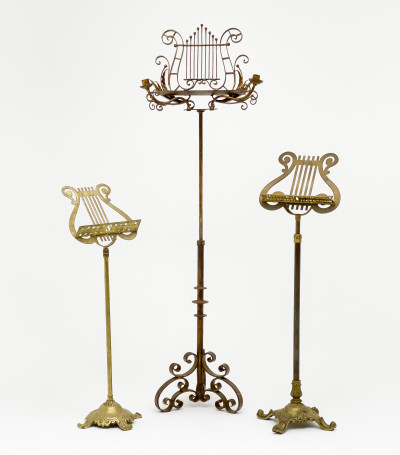 Group of 3 Lyre-Form Music Stands