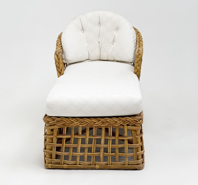 Braided Wicker Chaise Lounge