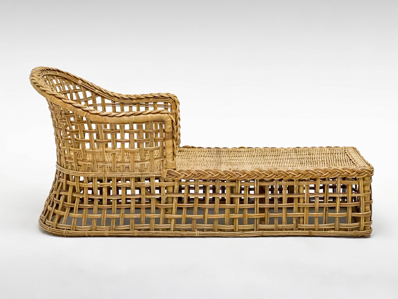 Braided Wicker Chaise Lounge