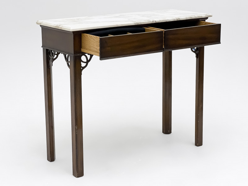 Smith and Watson Mahogany Marble Top Console Table