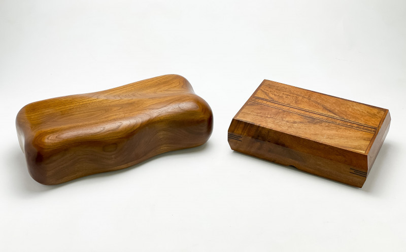 Artisanal Wood Jewelry Boxes, Group of 2