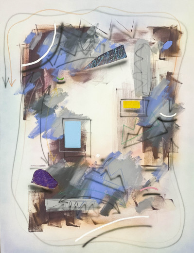 James Groody - Untitled (Composition in Blue)