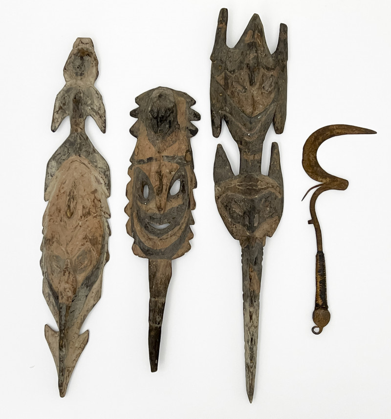 African Masks and Sculptural Objects, Group of 4