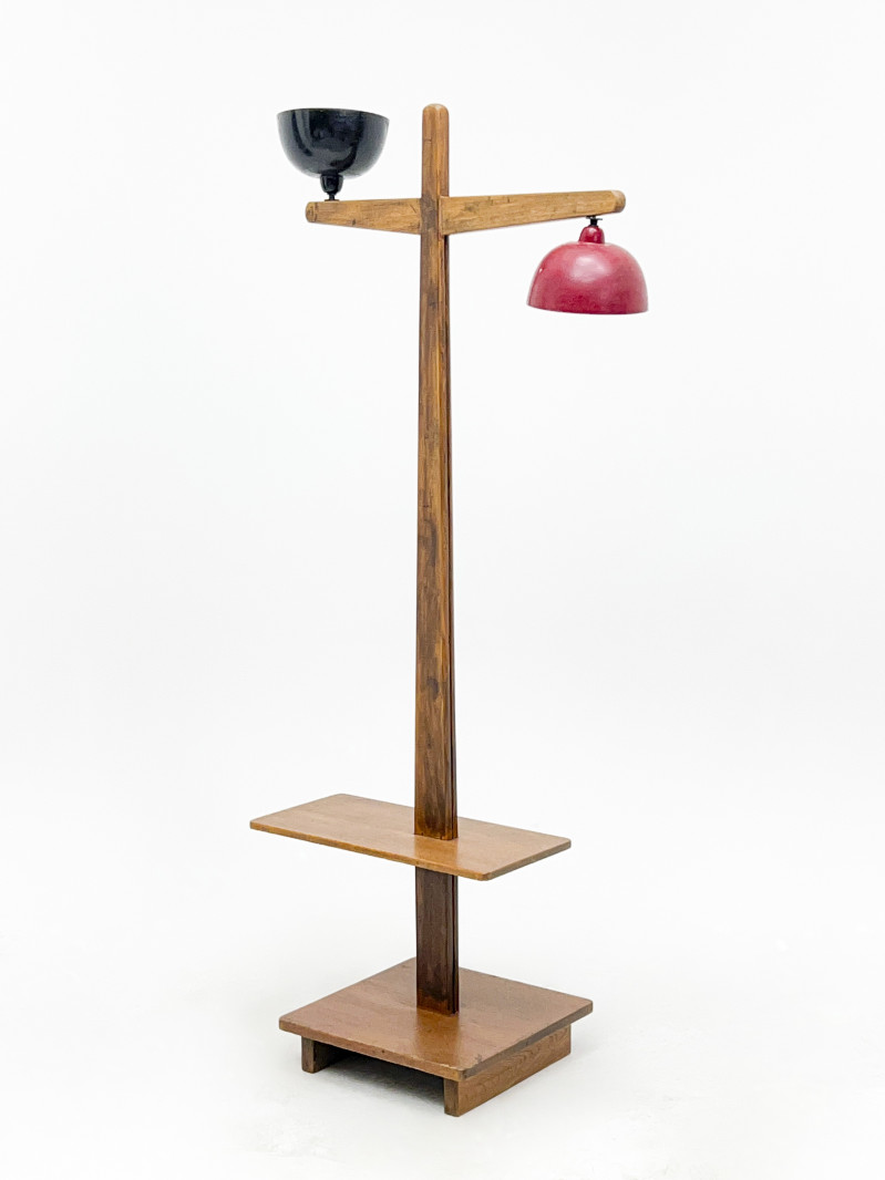 Pierre Jeanneret, Standard Lamp from Chandigarh, Red and Black