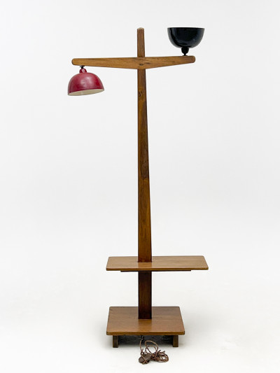 Pierre Jeanneret, Standard Lamp from Chandigarh, Red and Black