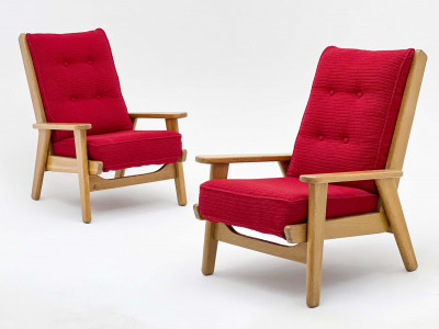 Pierre Guariche Lounge Chairs, Pair
