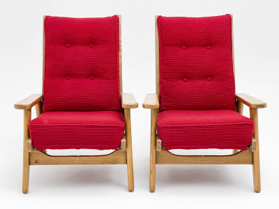 Pierre Guariche Lounge Chairs, Pair