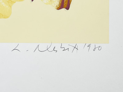 Lowell Nesbitt - Three Irises on Yellow, Set of 4