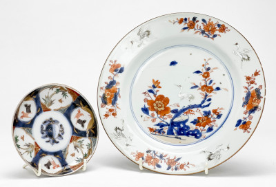Image for Lot Chinese Imari export porcelain dish and a Japanese Imari dish