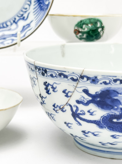 Chinese Blue and White Porcelain Dishes, Group of 11