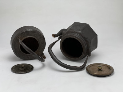 Japenese Tetsubin Iron Teapots, Group of 2
