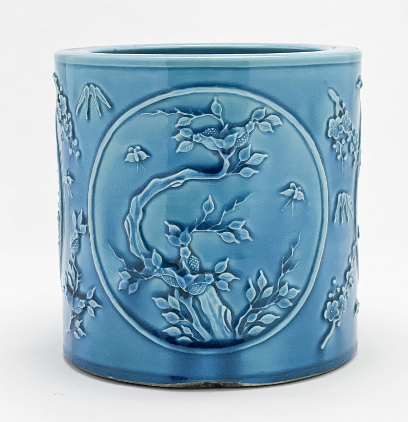 Chinese Turquoise Glazed Brush Pot