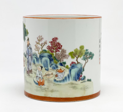Famille Rose Chinese Ceramic Brush Pot