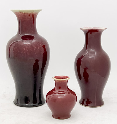 Image for Lot 3 Chinese Copper Red Vases