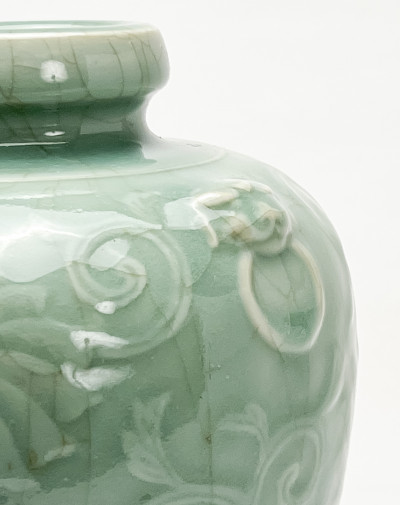 Chinese Celadon Glazed Meiping Form Vase