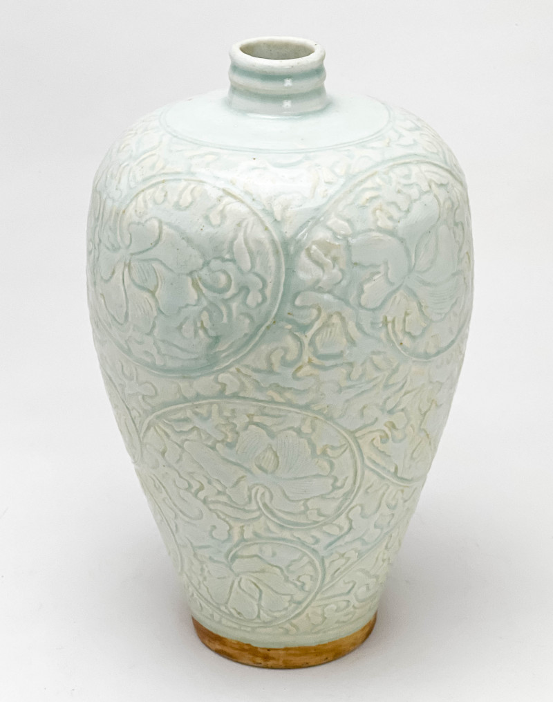 Chinese Meiping Form Incised Ceramic Vase