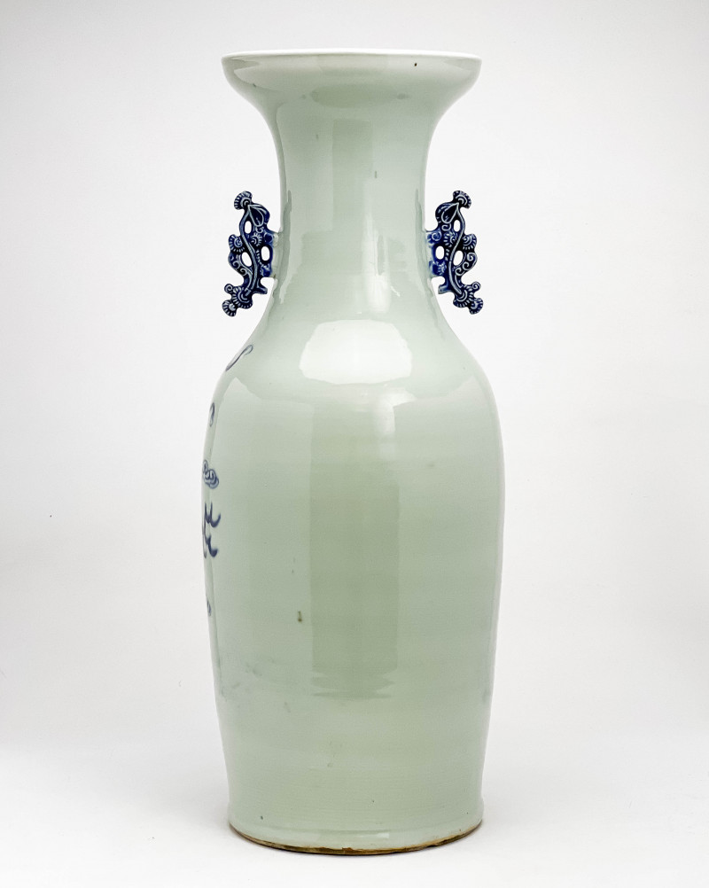 Chinese Porcelain Celadon Ground Baluster Vase