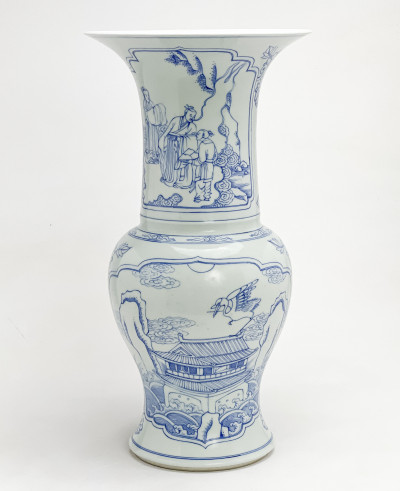 Image for Lot Chinese Porcelain Underglaze Blue Decorated Yenyen Vase