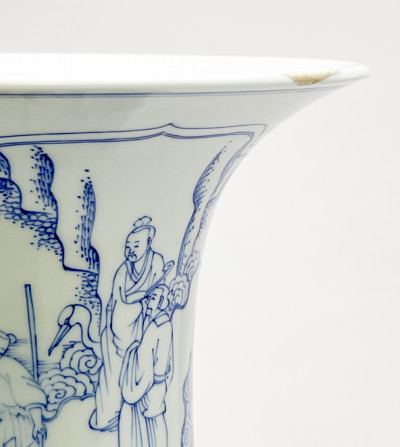 Chinese Porcelain Underglaze Blue Decorated Yenyen Vase