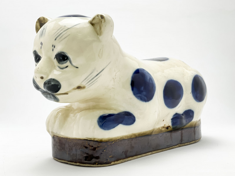 Chinese Stoneware Cat Form Pillow