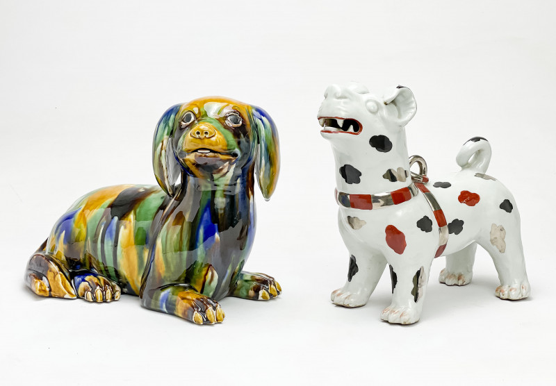 2 Asian Ceramic Figures of Dogs