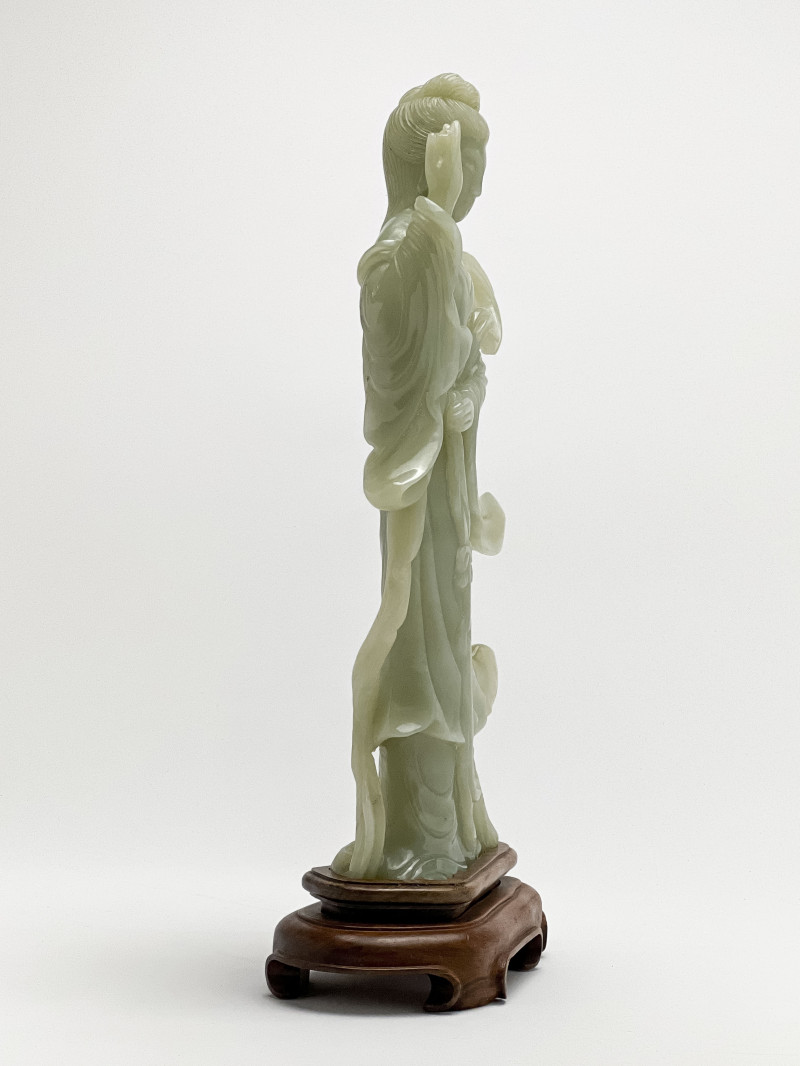 Chinese Celadon Jade Figure of an Immortal
