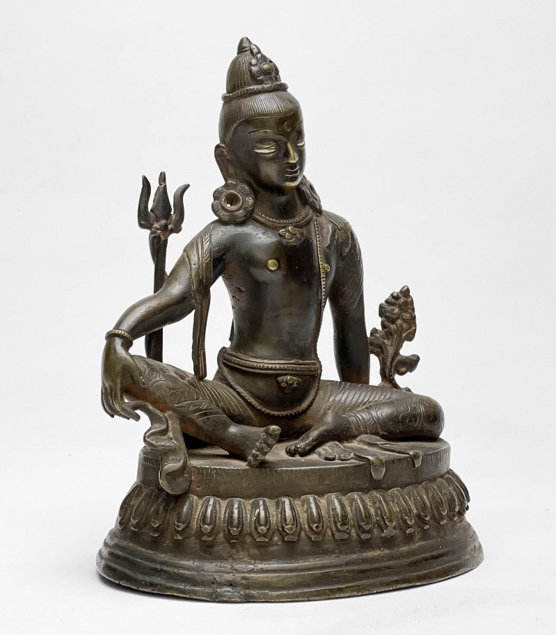 Nepalese Bronze Seated Figure of Shiva