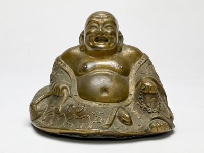 Image for Lot Chinese Gilt Bronze Figure of Budai