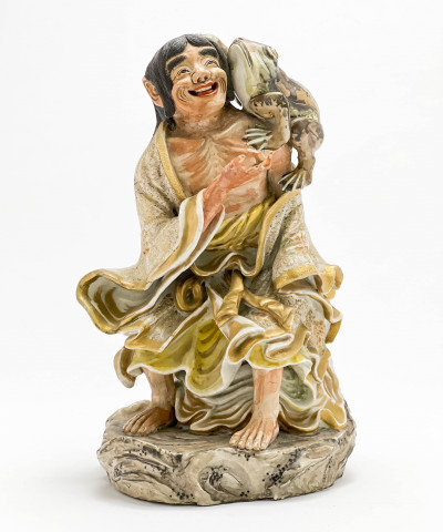 Image for Lot Japanese Figure of Gamma Sennin with a Toad