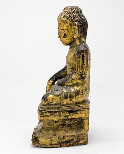 Thai Gilt Lacquered Figure of Buddha