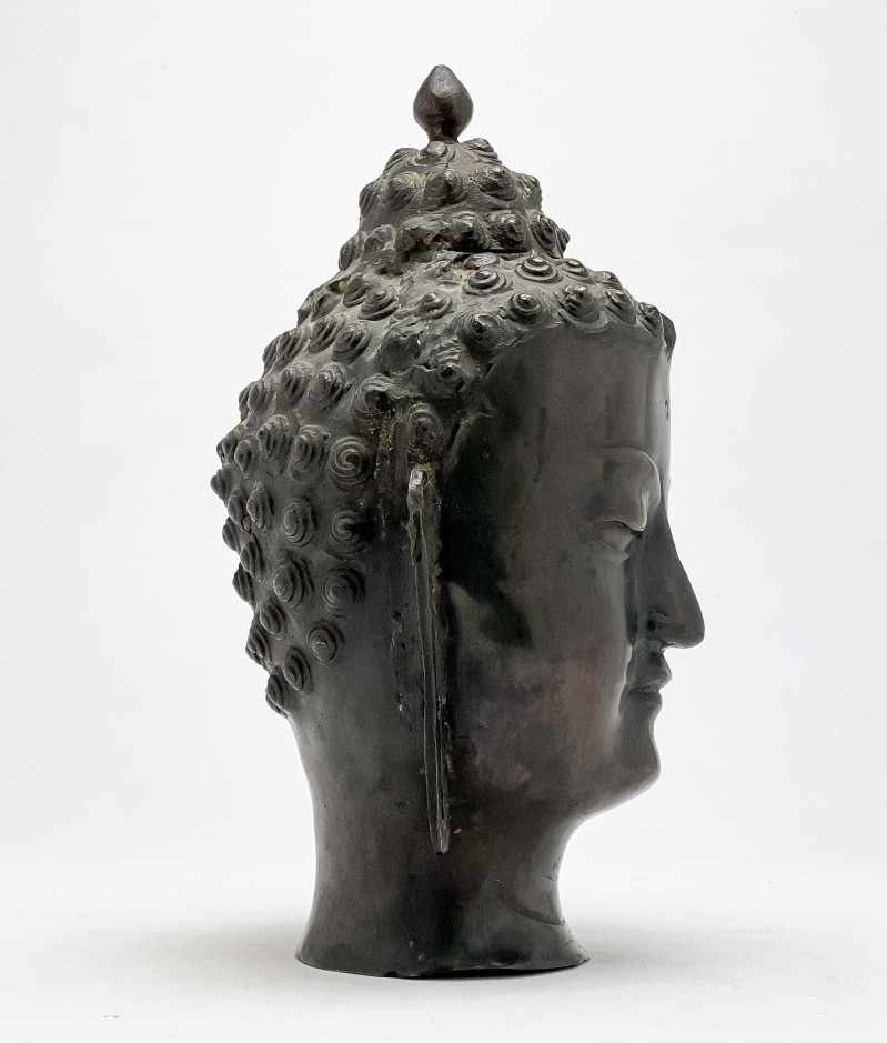 Chinese Bronze Buddha Head