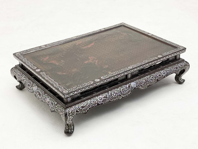 Image for Lot Japanese Incised and Inlaid Lacquer Stand