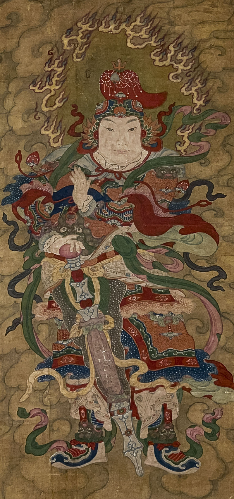 Asian Hanging Scroll, Buddhist Guardian