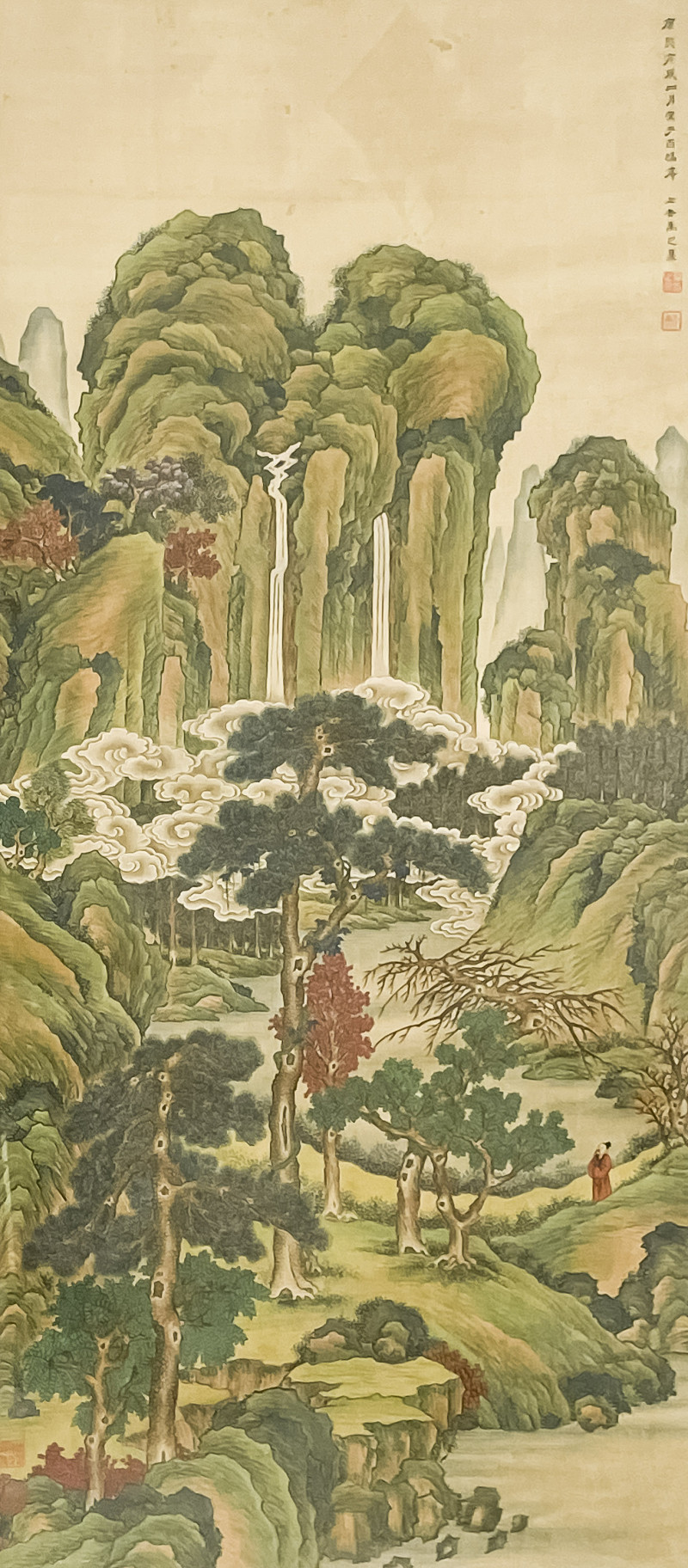 Chinese landscape painting, Color Inks on Silk