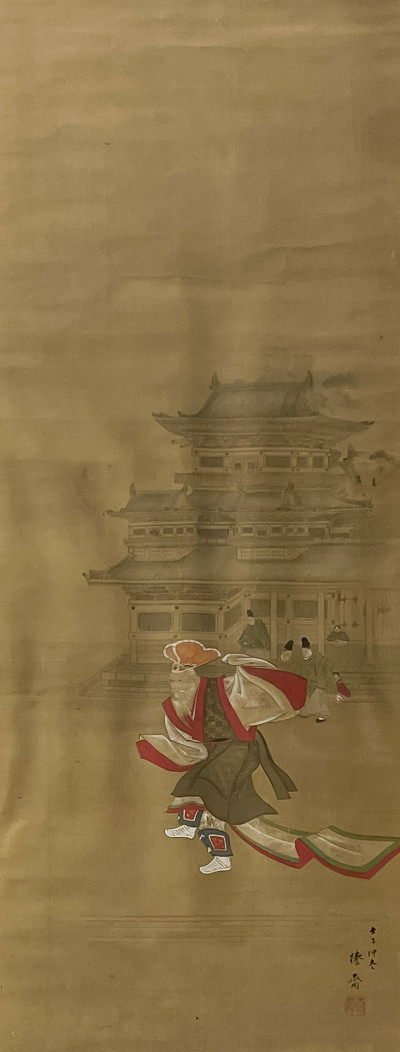 Image for Lot Japanese Painting, Dancing Figure, Ink on Silk