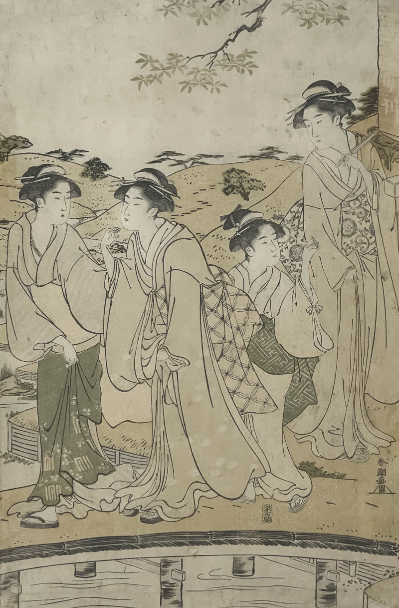 Katsukawa Shunshō - Untitled (Women in Rural Landscape)