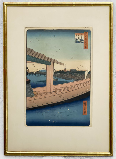 Utagawa Hiroshige - Distant View of Kinryuzan Temple from Azuma Bridge