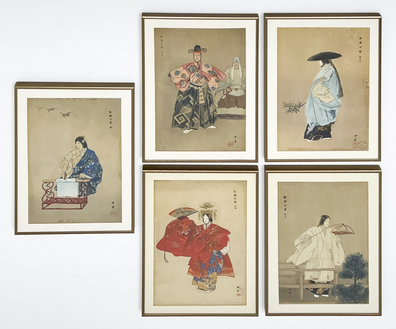 Kōgyo Tsukioka - 5 Japanese Prints