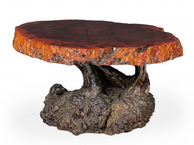 Image for Lot Live Edge Burl Low Table