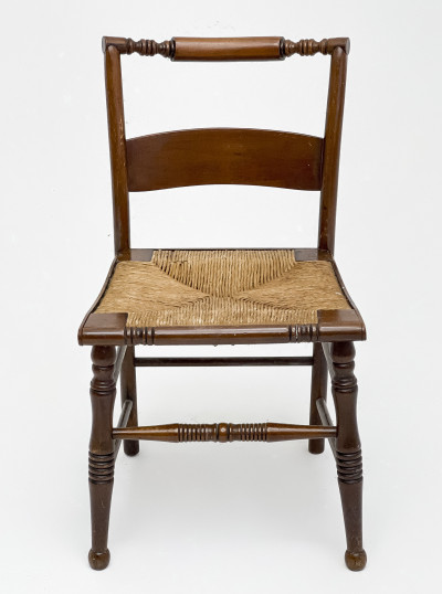 19th Century Rush Seat Side Chairs, Group of 5