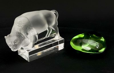 Lalique and Baccarat Desk Accessories, Group of 2