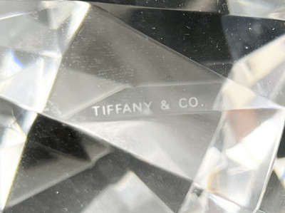 Collection of 5 Clear Crystal Paperweights, Incl. Tiffany & Co.